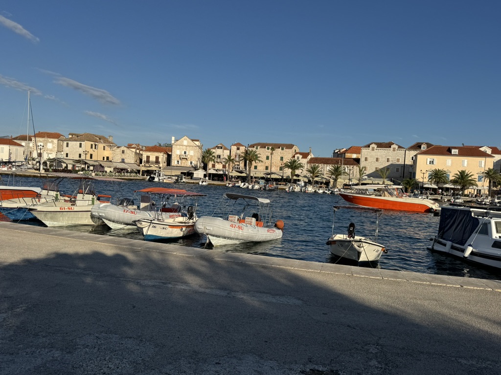 Split port at sunset